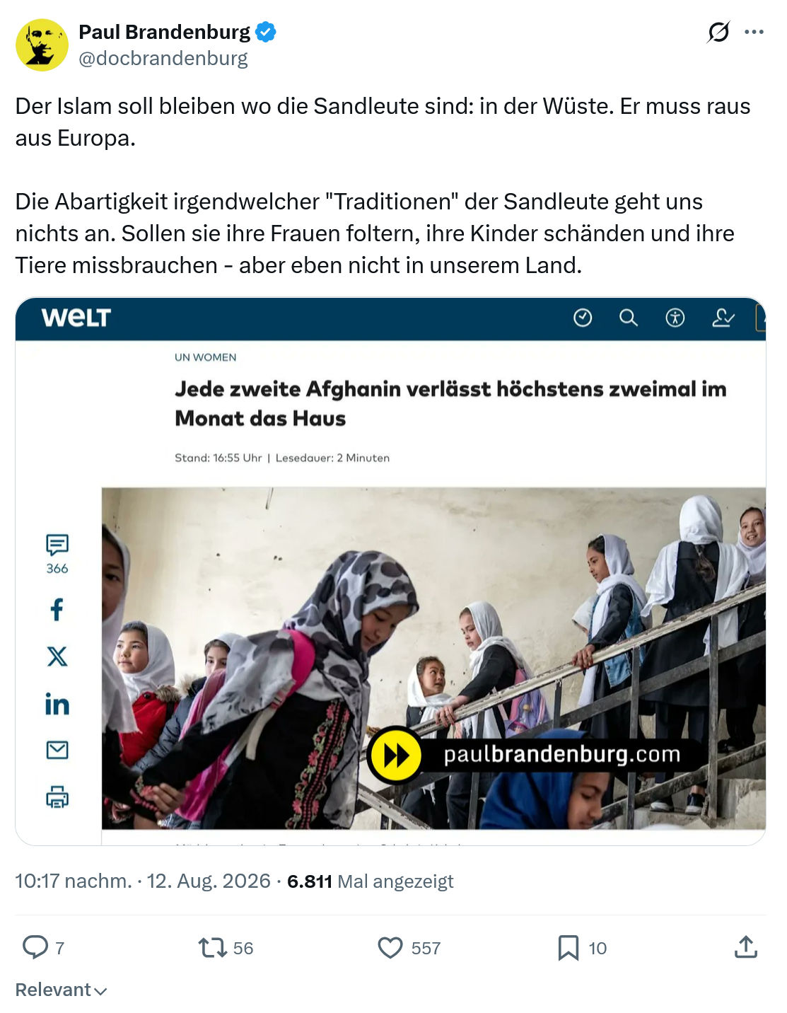 Paul Brandenburg: Der Islam soll bleiben...