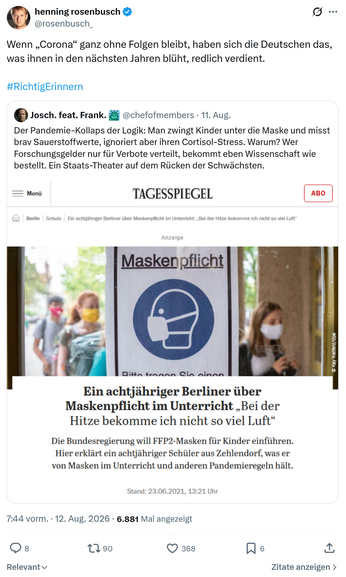 henning rosenbusch: Wenn „Corona“ ganz ohne...