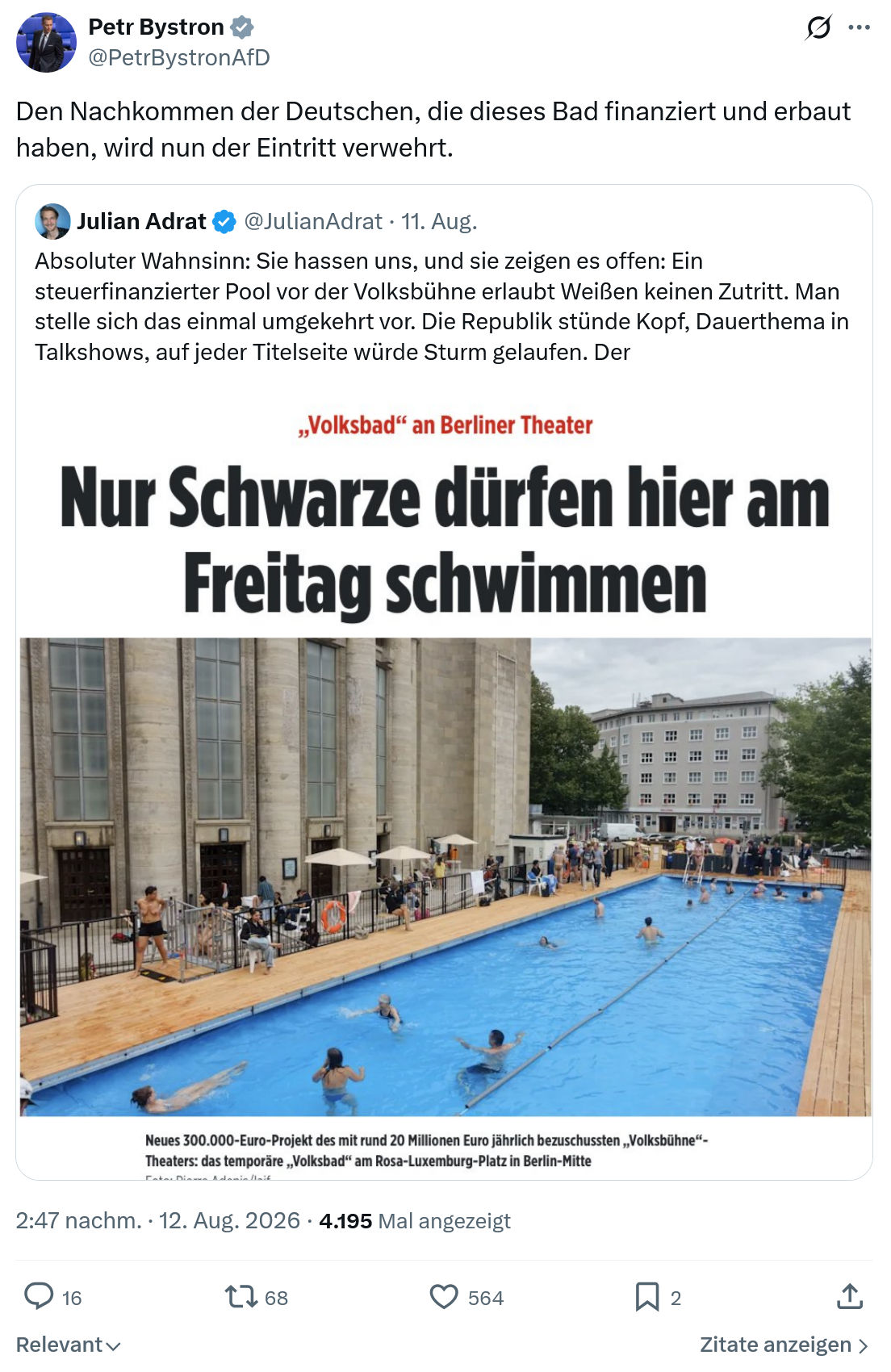 Petr Bystron: Den Nachkommen der Deutschen...