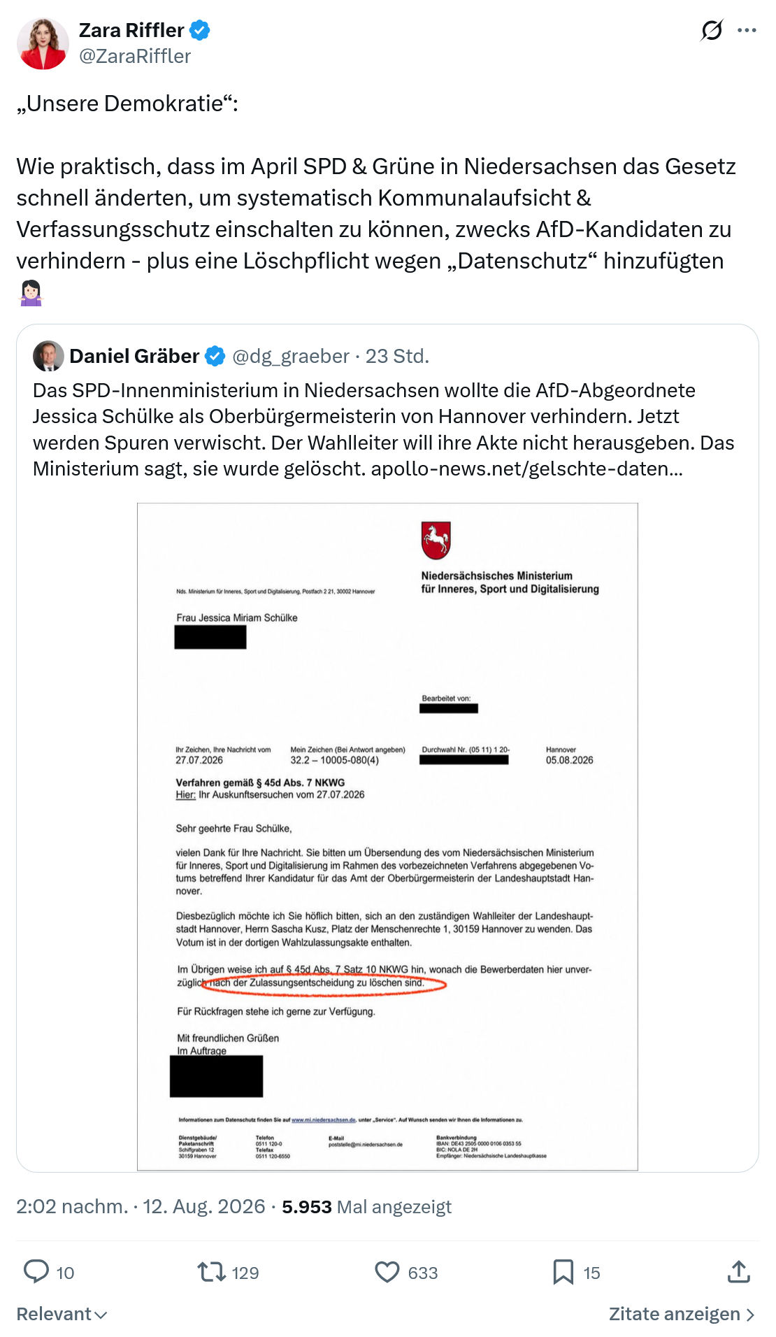Zara Riffler: „Unsere Demokratie“...