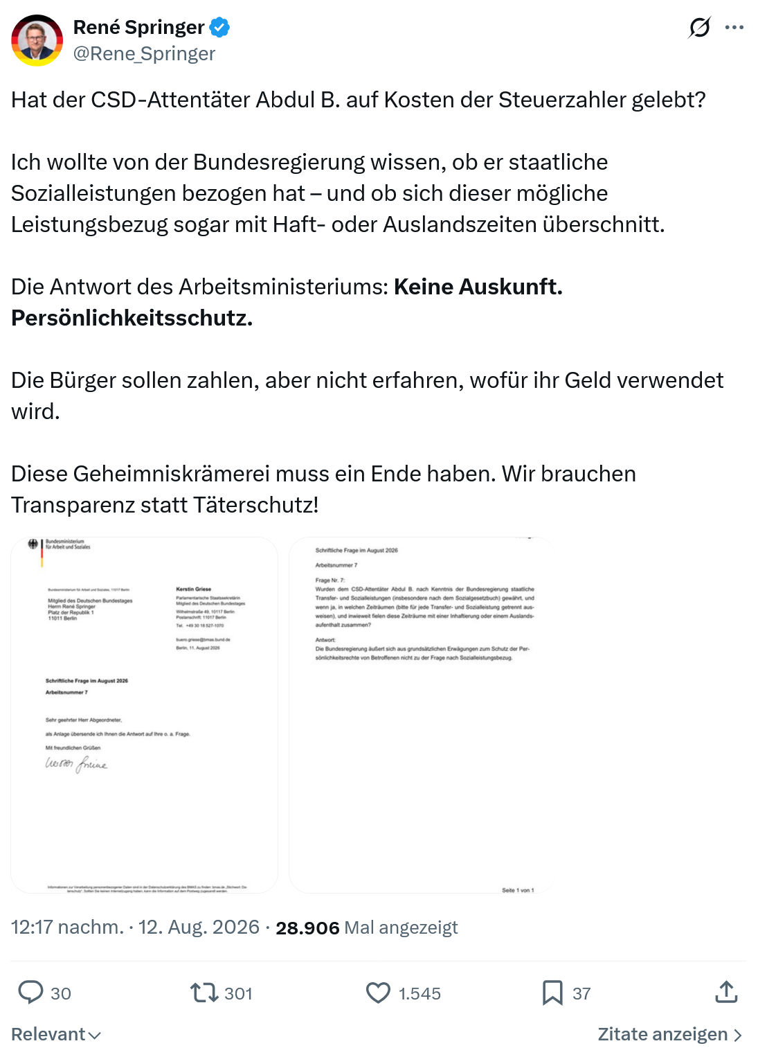 René Springer: Hat der CSD-Attentäter...