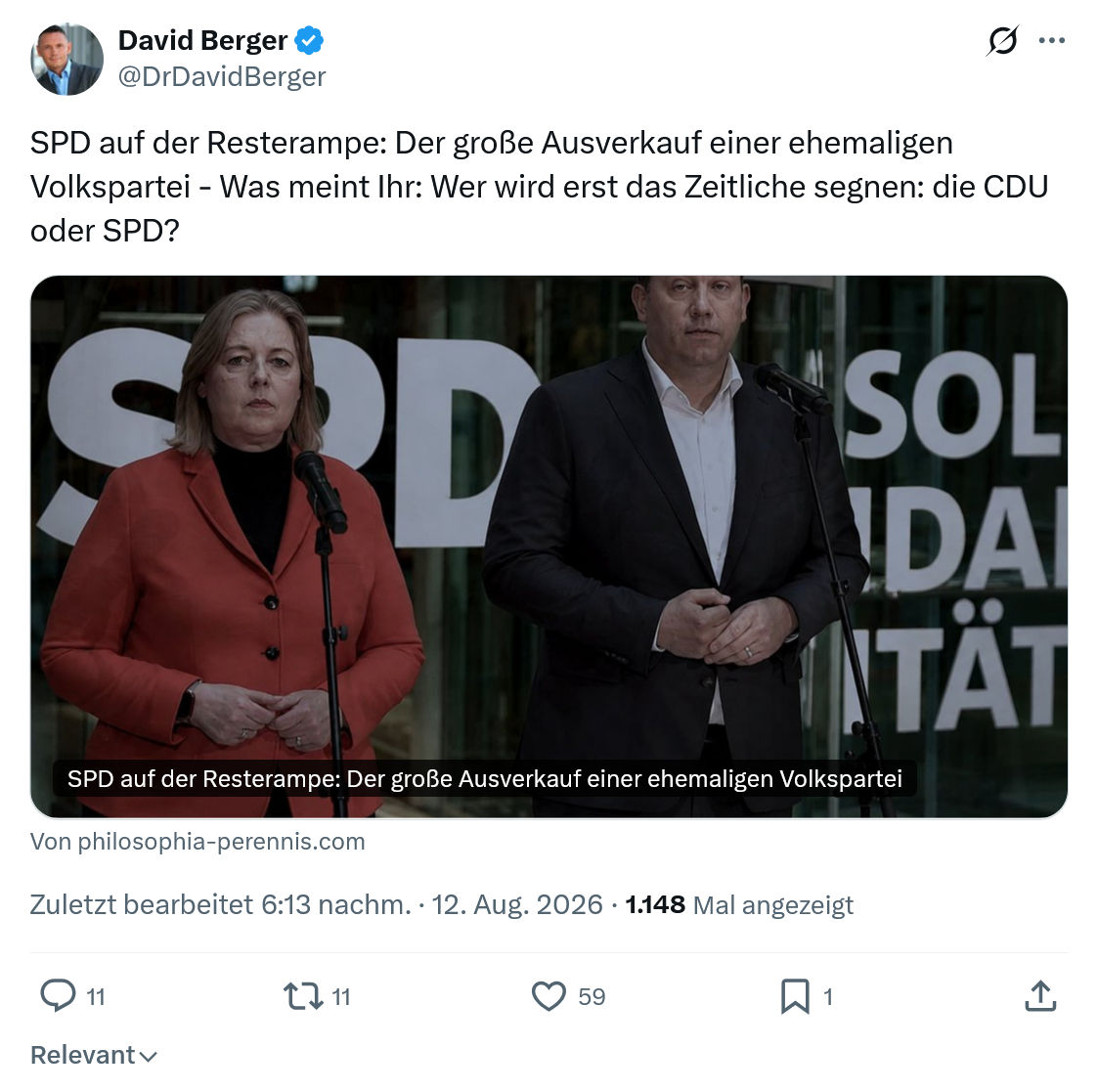 David Berger: SPD auf der Resterampe...
