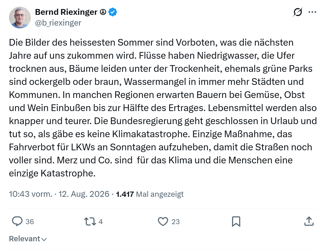 Bernd Riexinger: Die Bilder des heissesten...