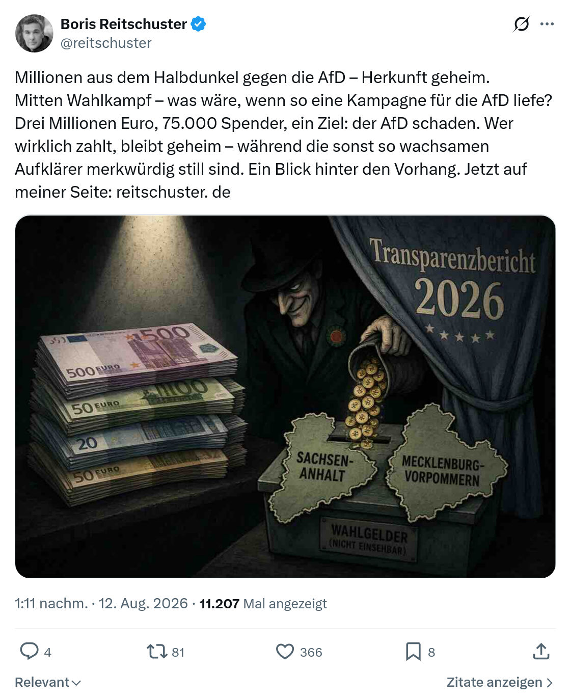 Boris Reitschuster: Millionen aus dem Halbdunkel...