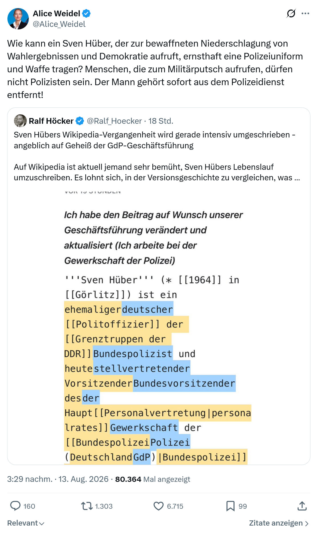 Alice Weidel: Wie kann ein Sven Hüber...