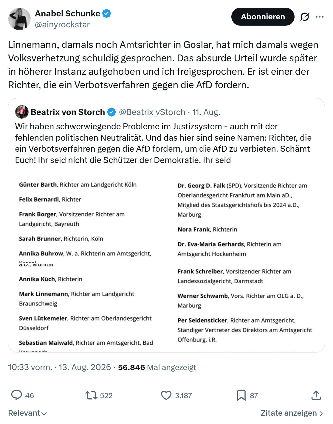 Anabel Schunke: Linnemann, damals noch Amtsrichter...