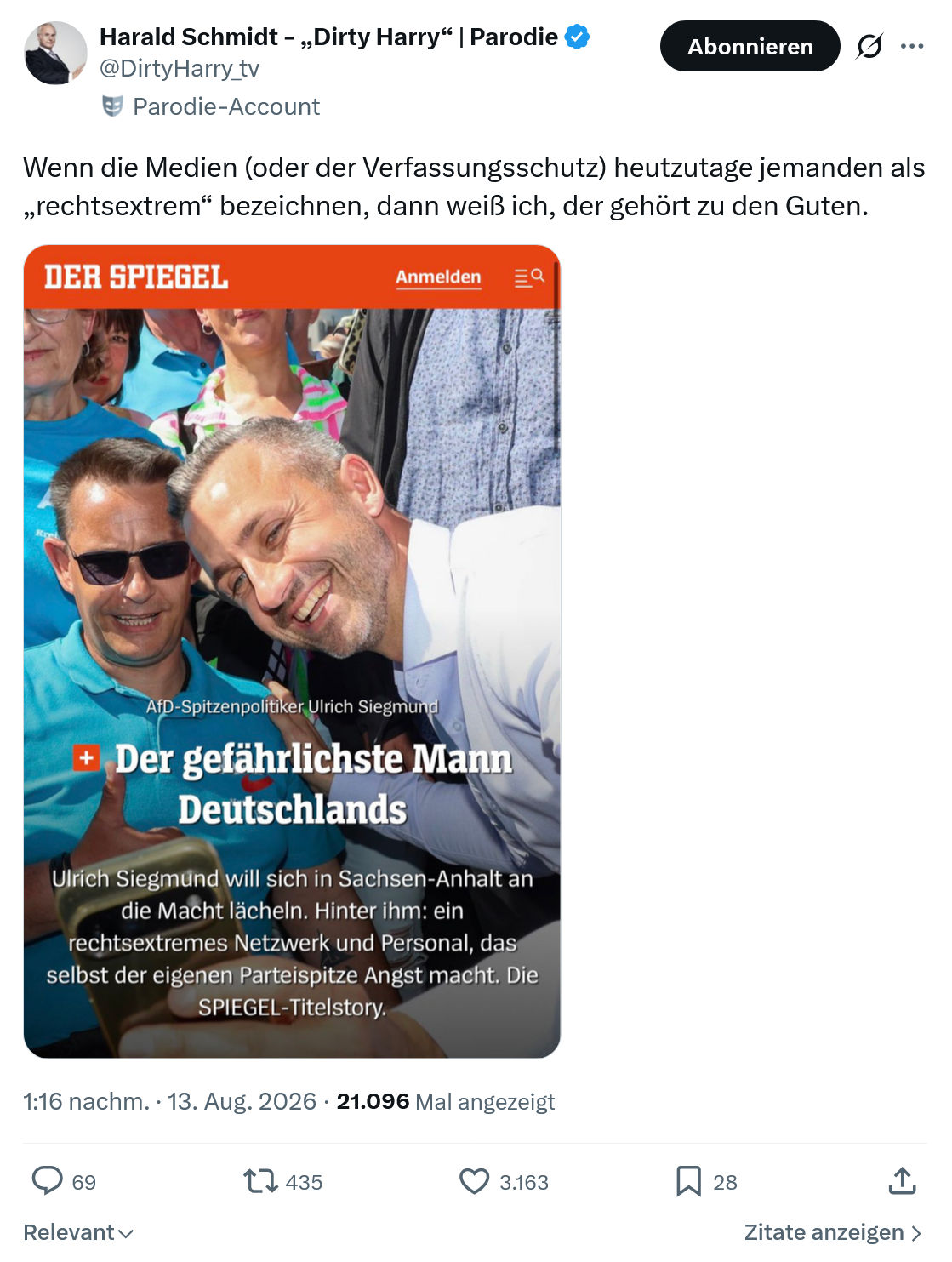 Harald Schmidt: Wenn die Medien...