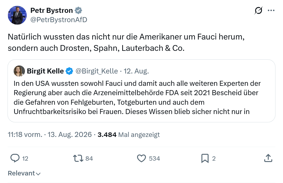 Petr Bystron: Natürlich wussten das nicht...