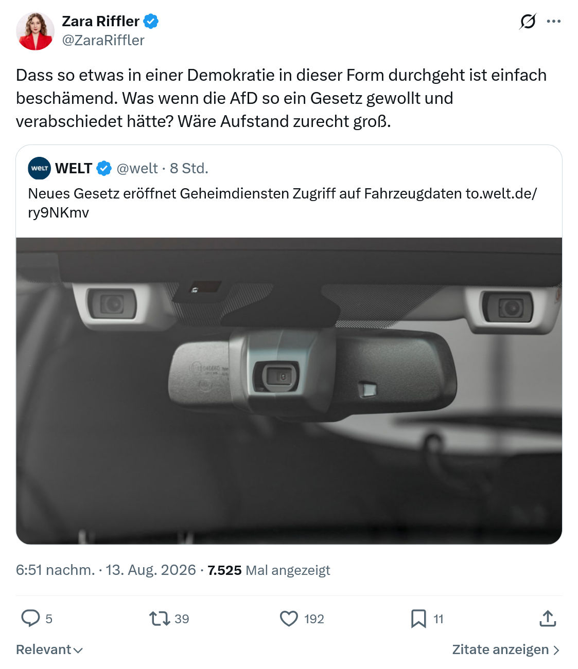 Zara Riffler: Dass so etwas in einer Demokratie...