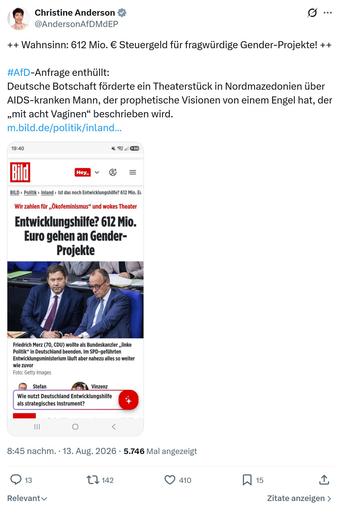 Christine Anderson: Wahnsinn...