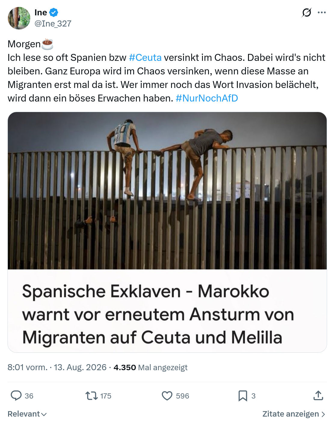 Ine: Ich lese so oft Spanien...