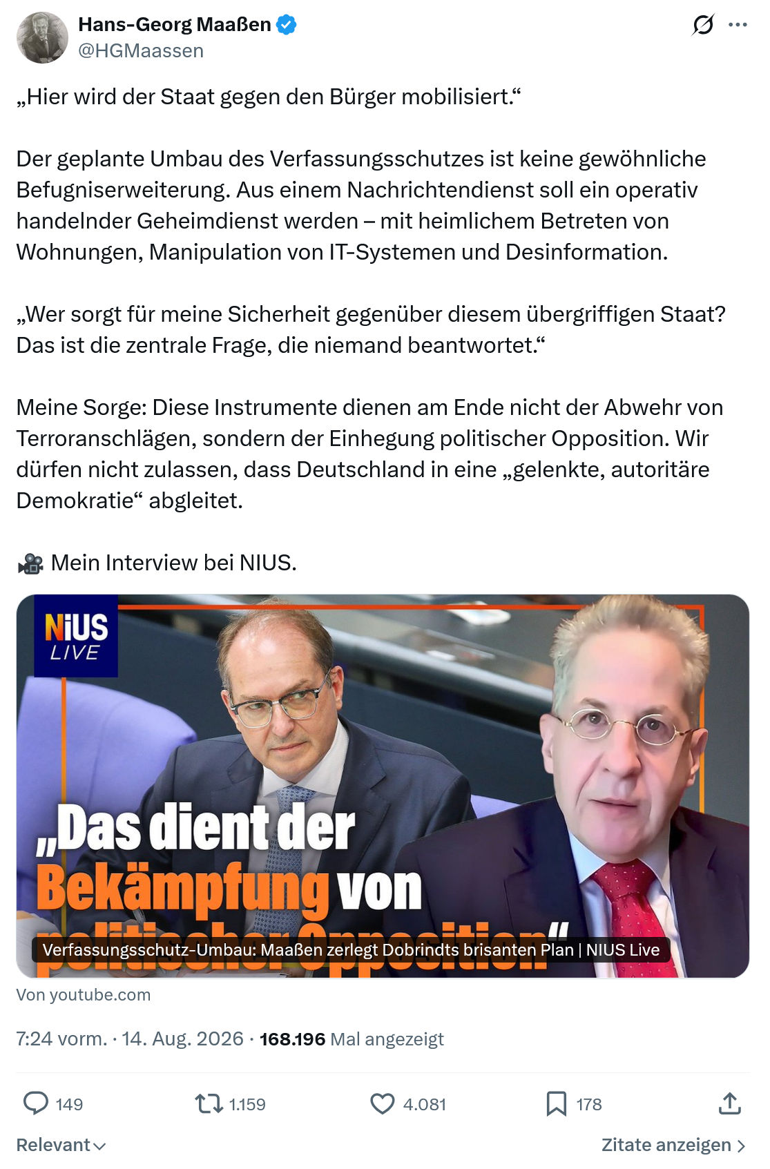 Hans-Georg Maaßen: Hier wird der Staat...