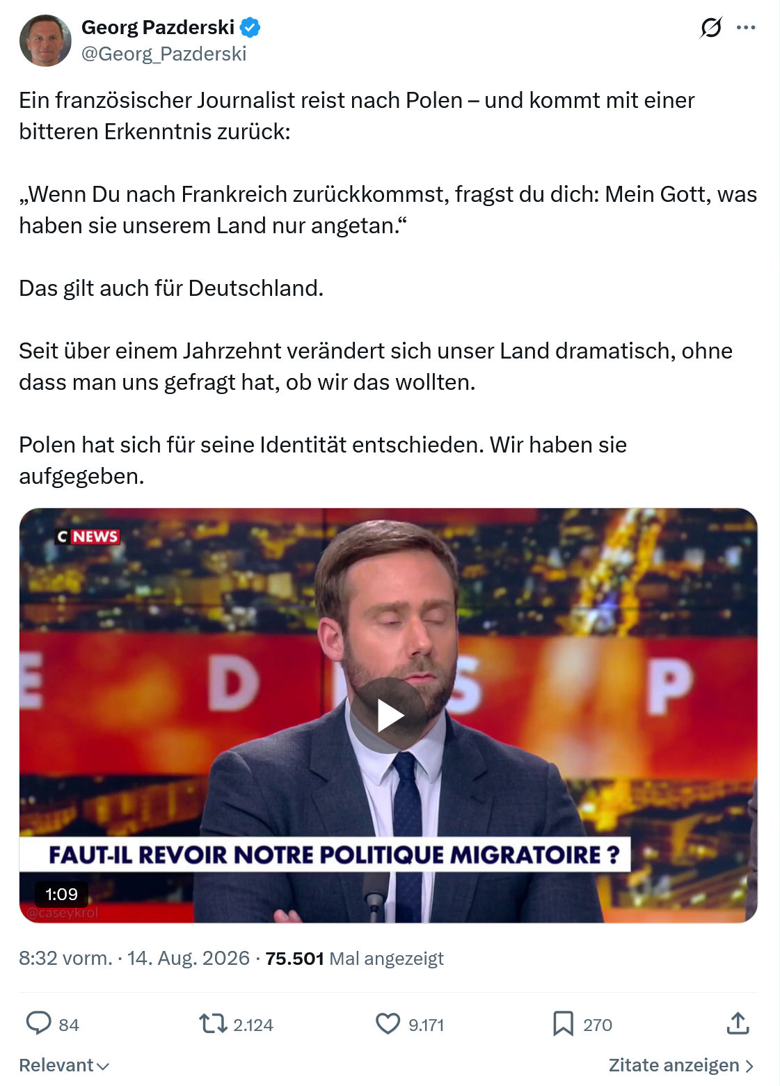 Georg Pazderski: Ein französischer Journalist...