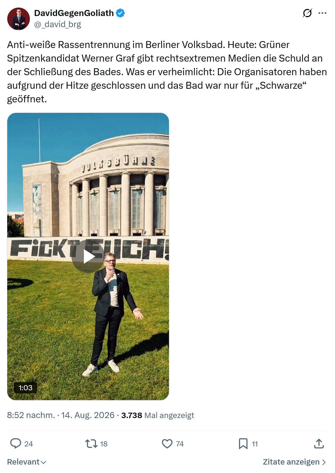 David Gegen Goliath: Anti-weiße Rassentrennung...