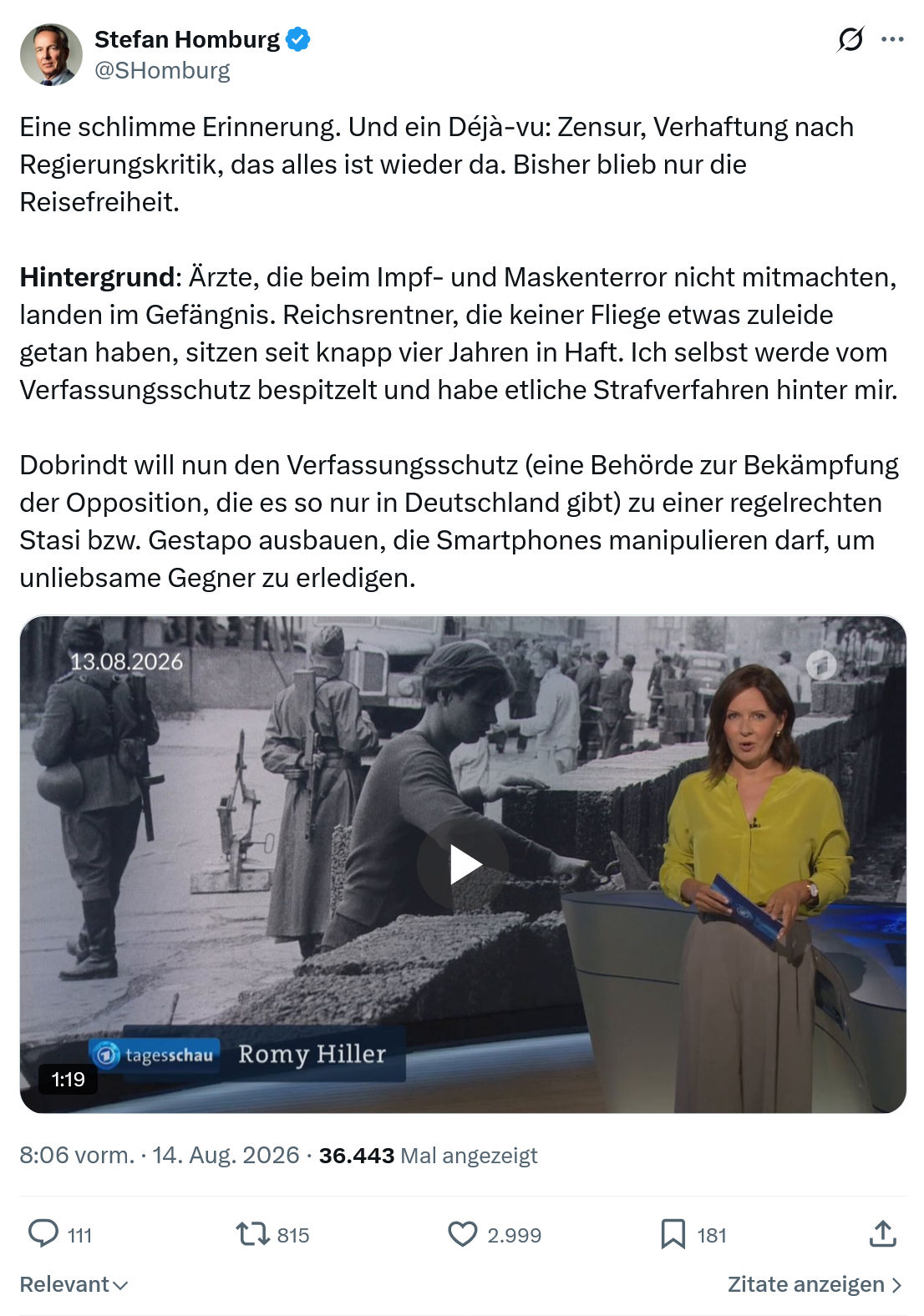 Stefan Homburg: Eine schlimme Erinnerung...