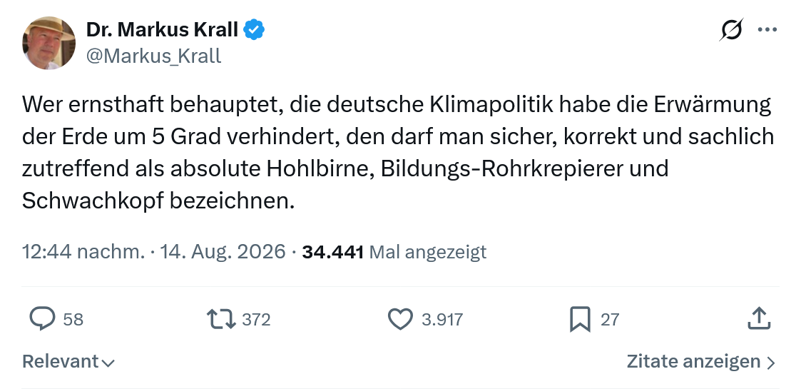 Markus Krall: Wer ernsthaft behauptet...