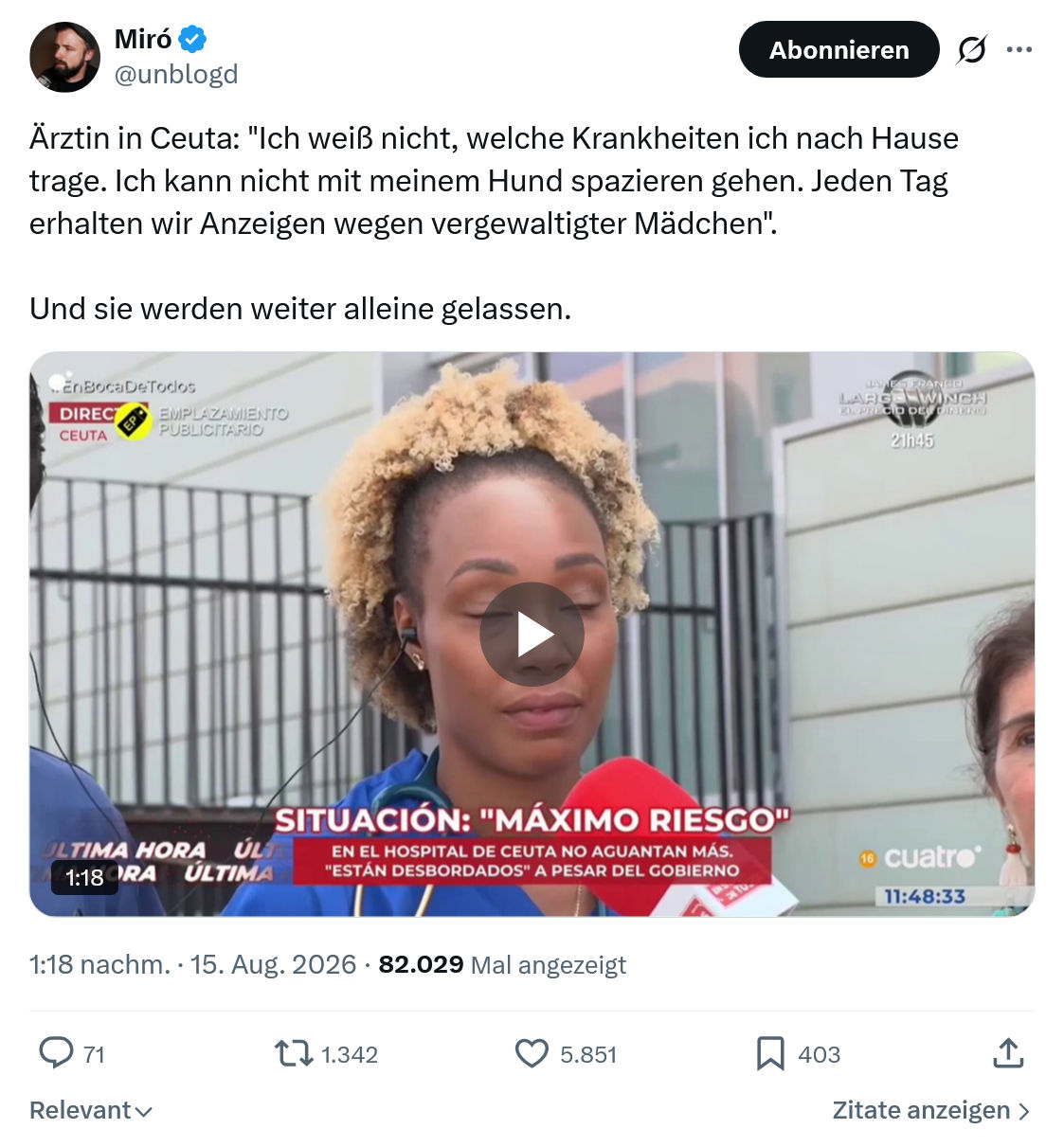 Miro Wolsfeld: Ärztin in Ceuta...