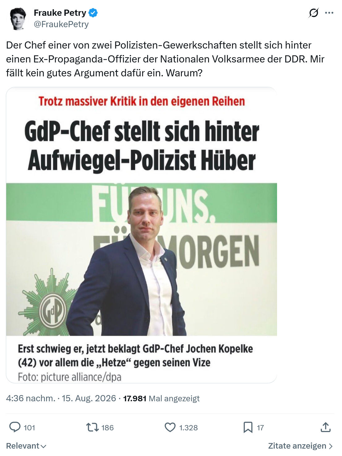 Frauke Petry: Der Chef einer von zwei...