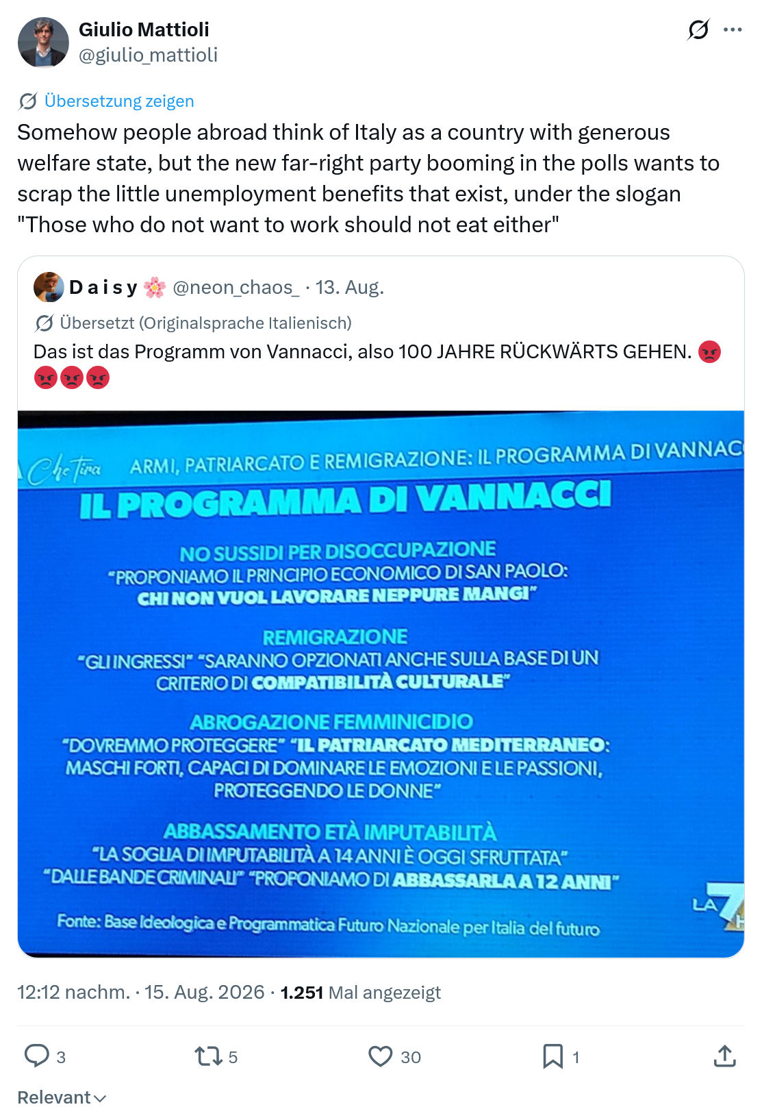 Giulio Mattioli: Somehow people abroad...