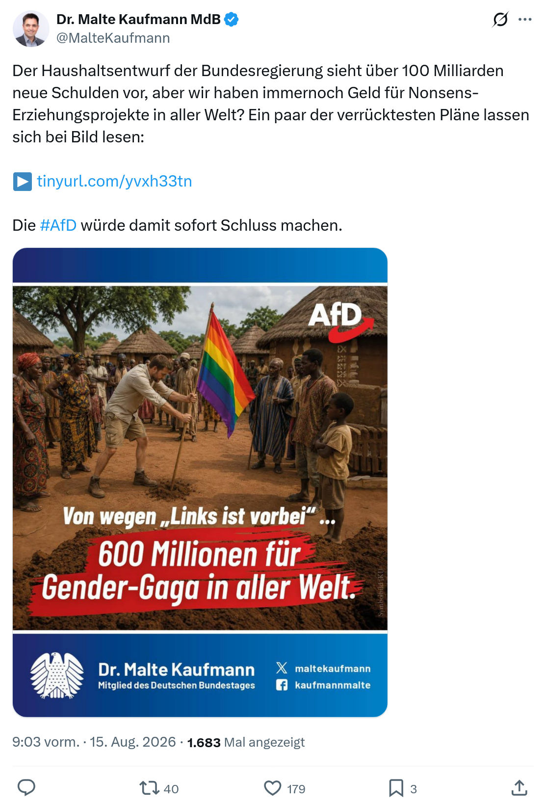 Malte Kaufmann: Der Haushaltsentwurf der Bundesregierung...