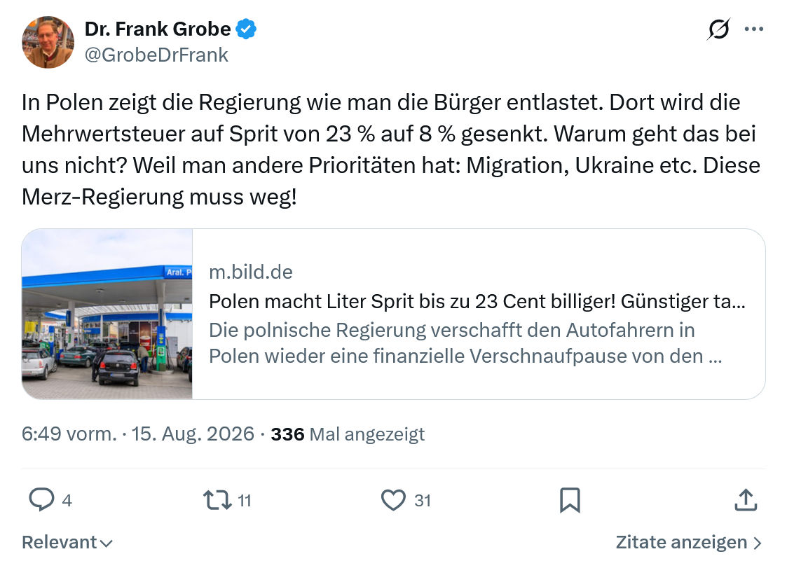 Frank Grobe: In Polen zeigt die Regierung...