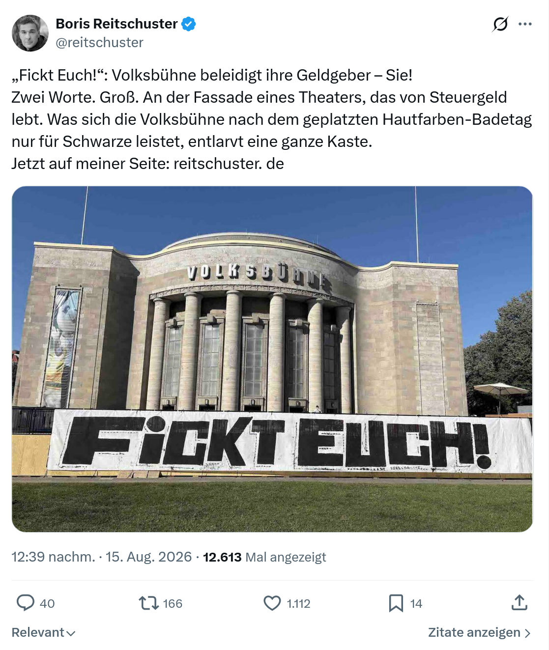 Boris Reitschuster: „Fickt Euch!“...