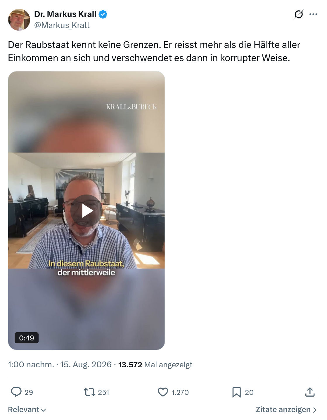 Markus Krall: Der Raubstaat kennt keine Grenzen...