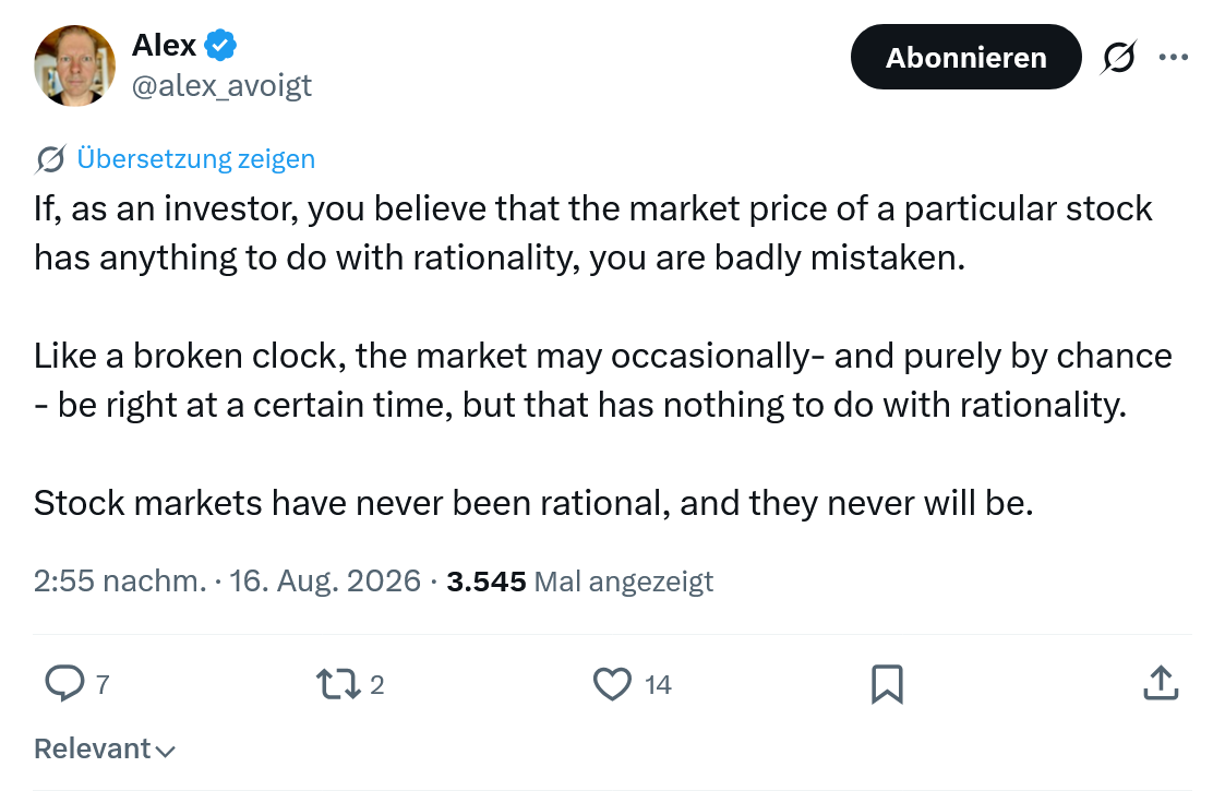 alex avoigt: If, as an investor, you believe...