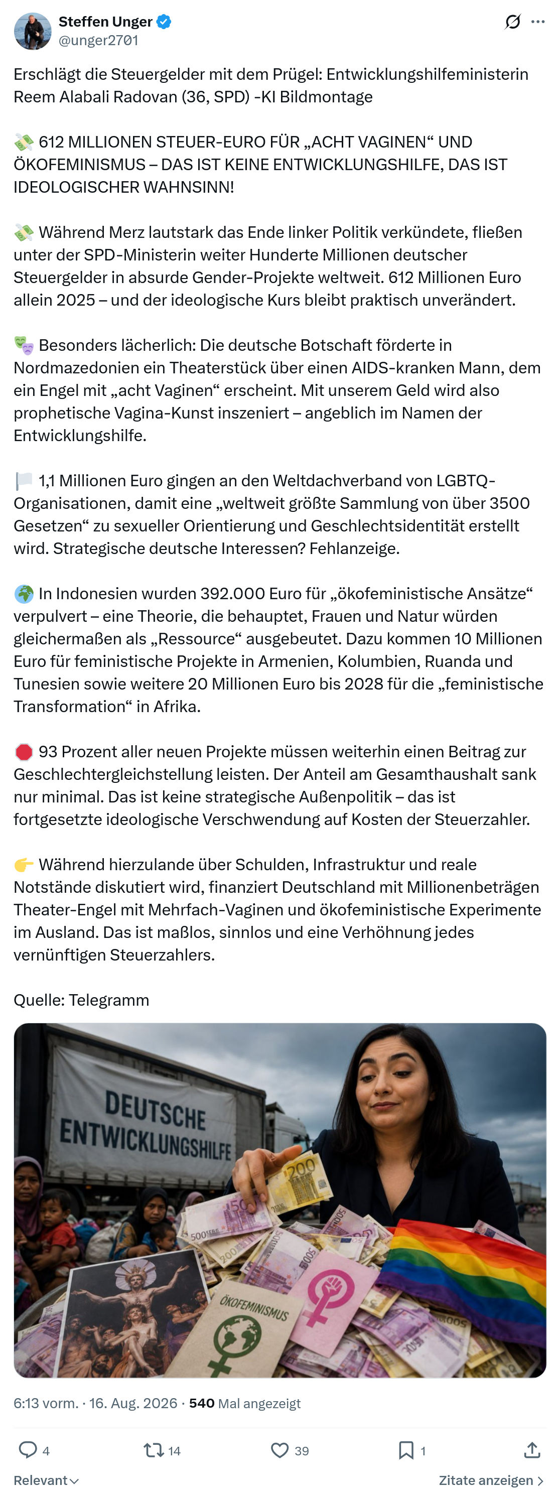 Steffen Unger: Erschlägt die Steuergelder mit dem Prügel...