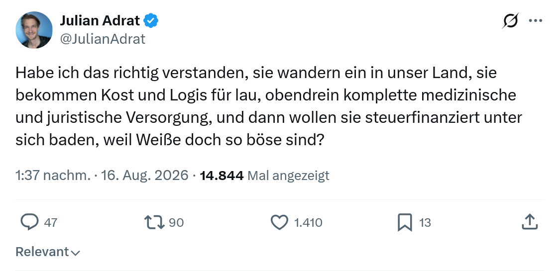 Julian Adrat: Habe ich das richtig verstanden...