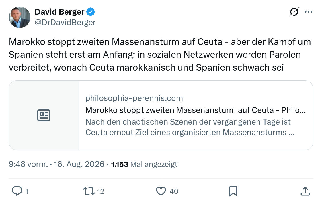 David Berger: Marokko stoppt zweiten Massenansturm...