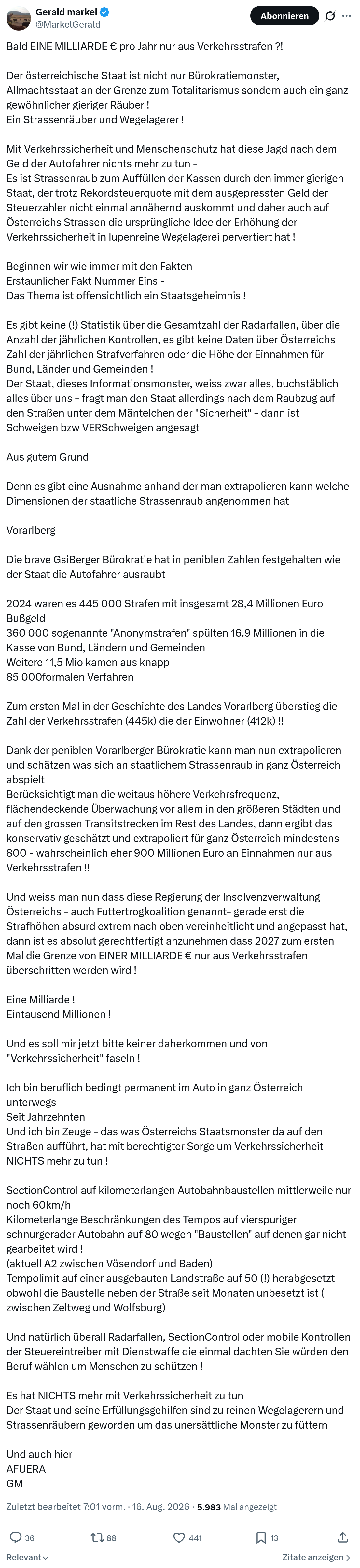 Gerald Markel: Bald EINE MILLIARDE €...