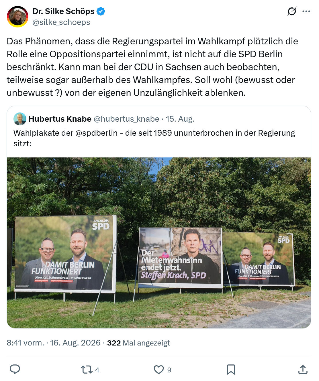 Silke Schöps: Das Phänomen, dass die Regierungspartei...