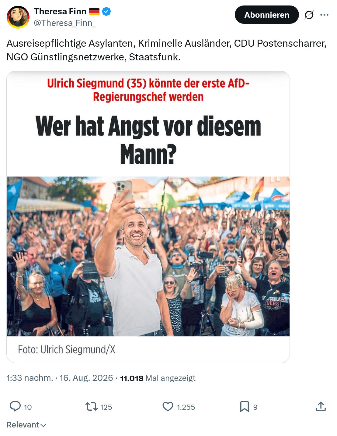 Theresa Finn: Ausreisepflichtige Asylanten...