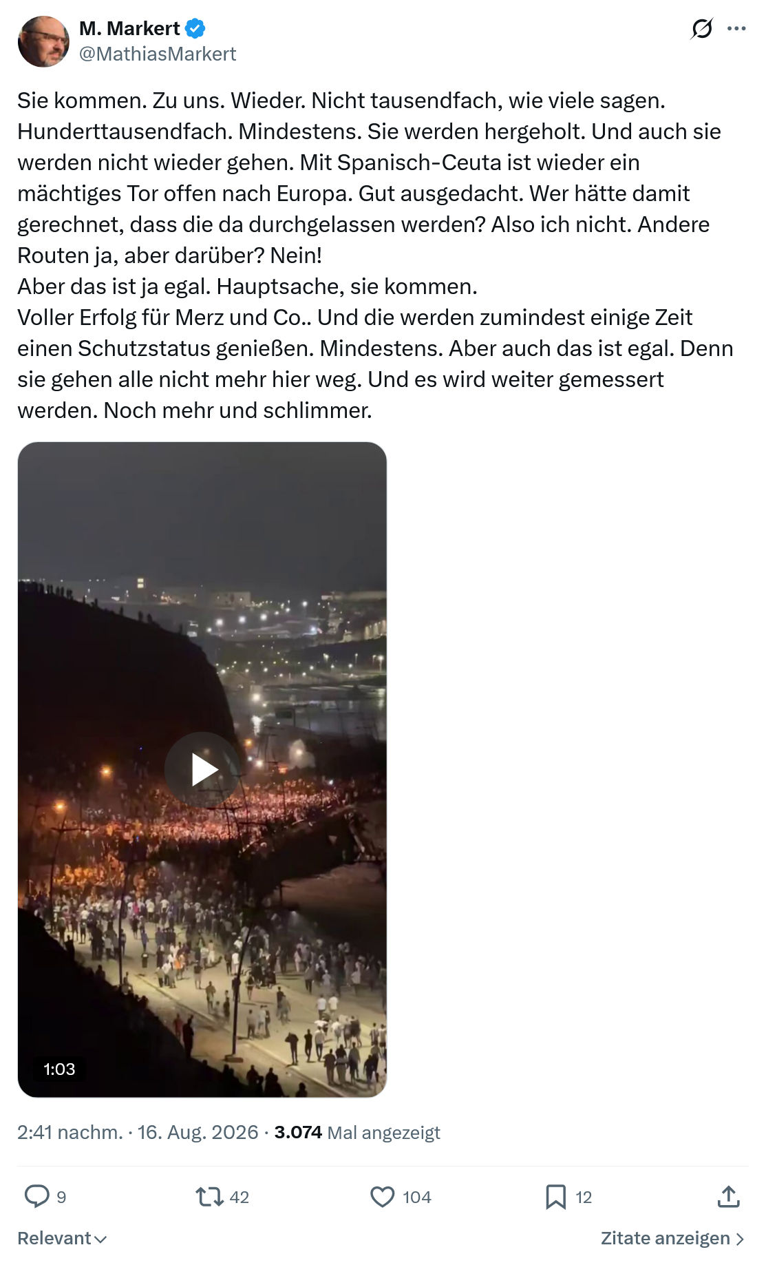 Mathias Markert: Sie kommen...