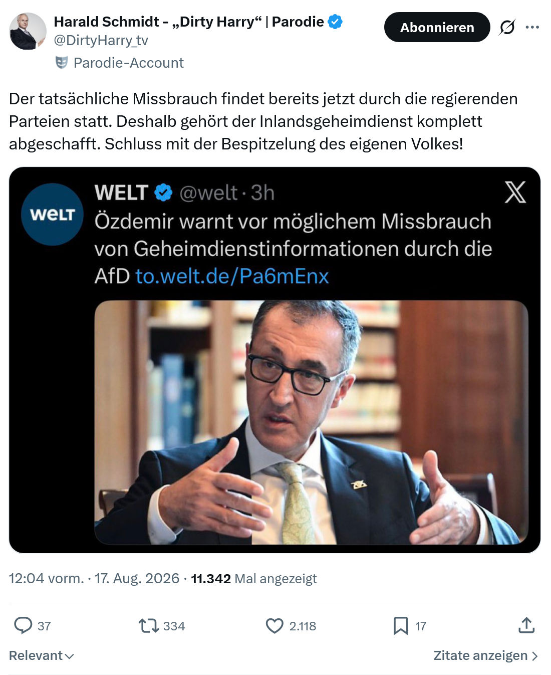 Harald Schmidt: Der tatsächliche Missbrauch...