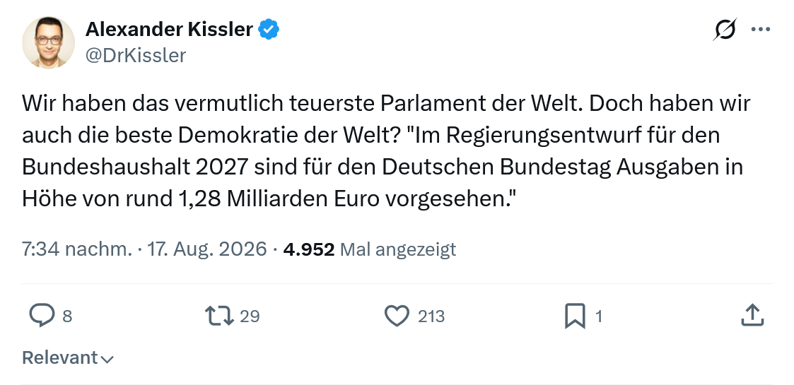 Alexander Kissler: Wir haben das vermutlich...