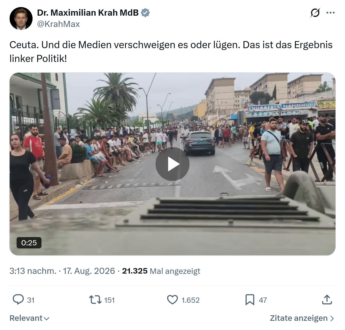 Maximilian Krah: Ceuta...