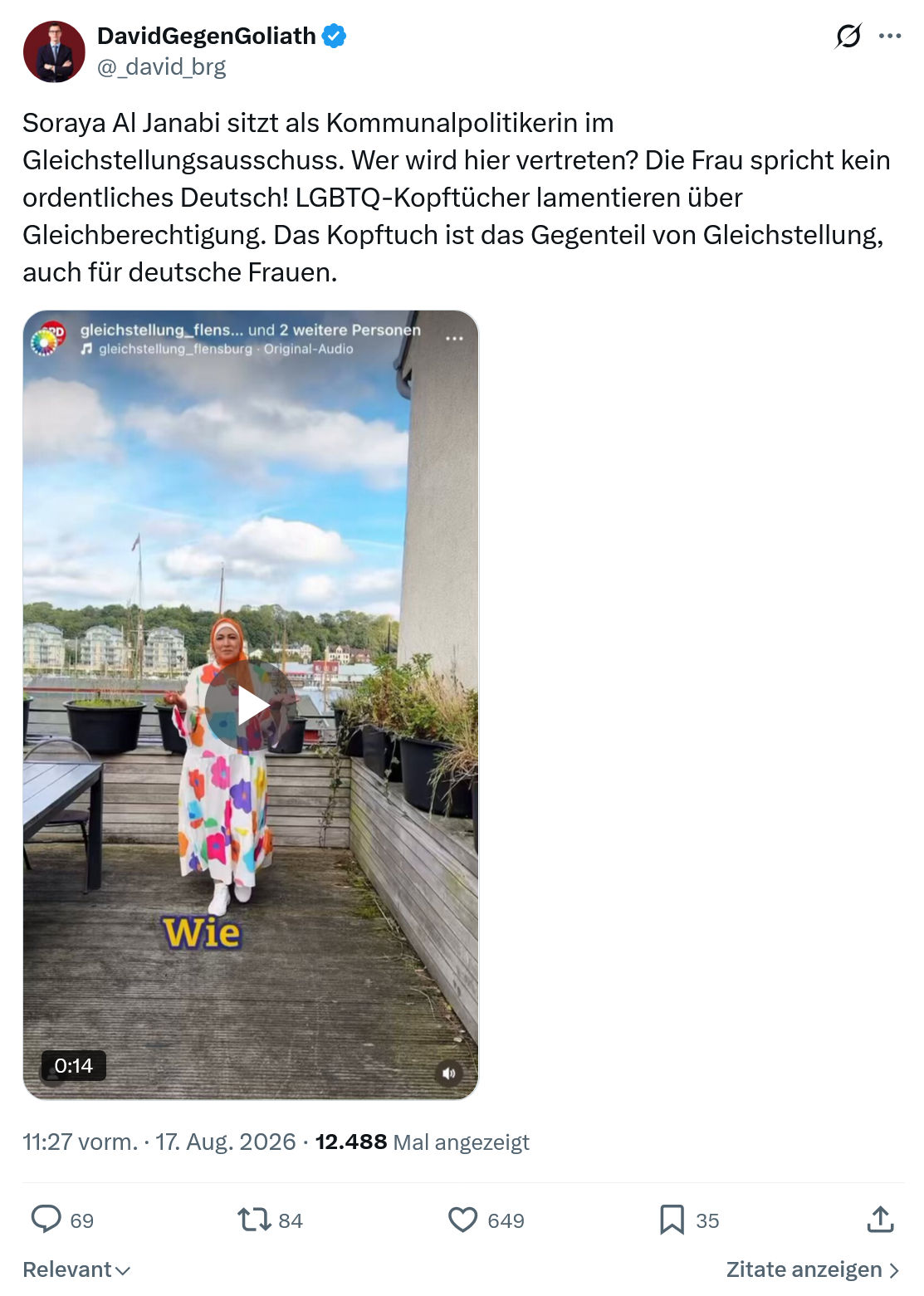 David Gegen Goliath: Soraya Al Janabi sitzt als...