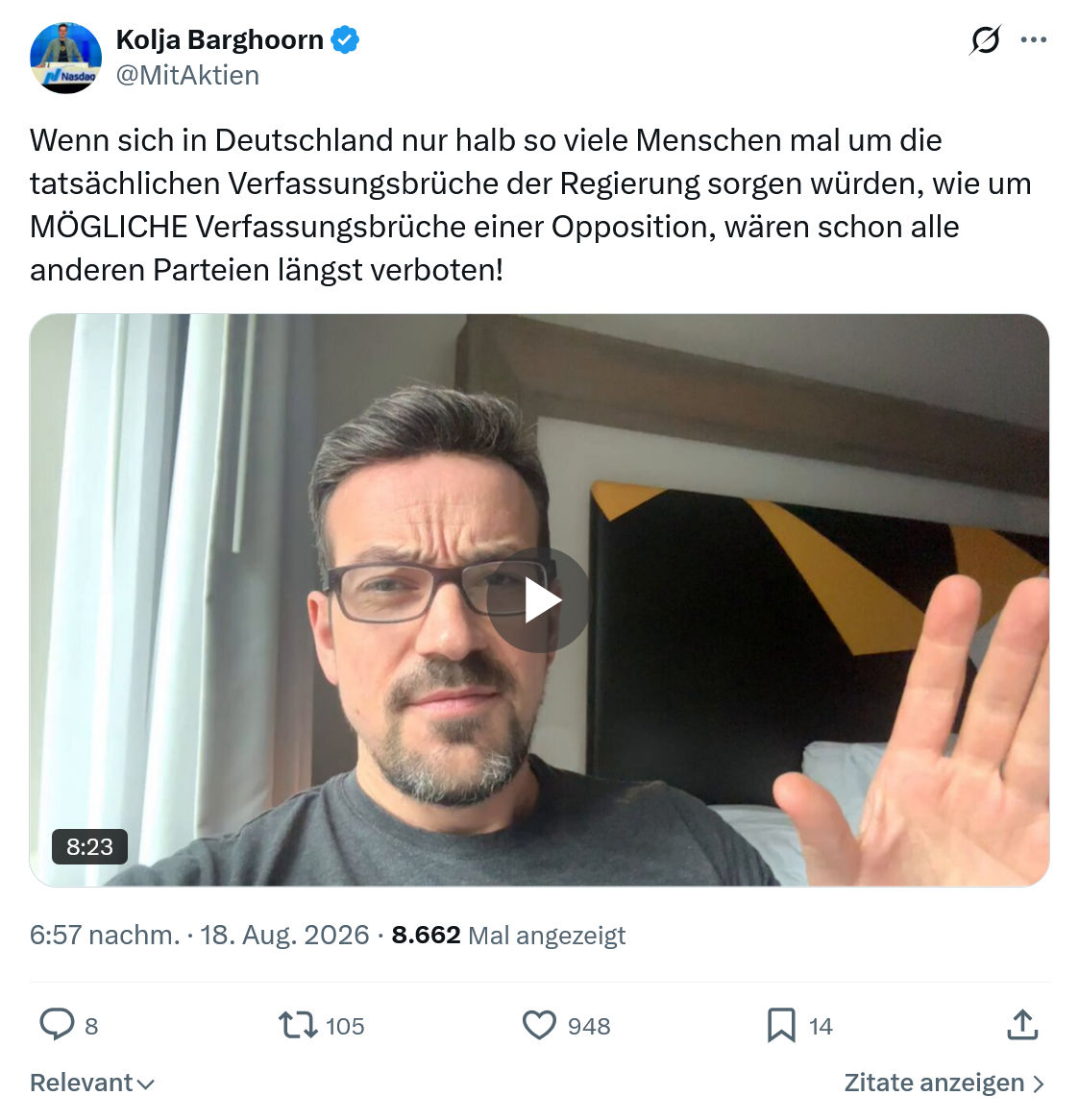 Kolja Barghoorn: Wenn sich in Deutschland...