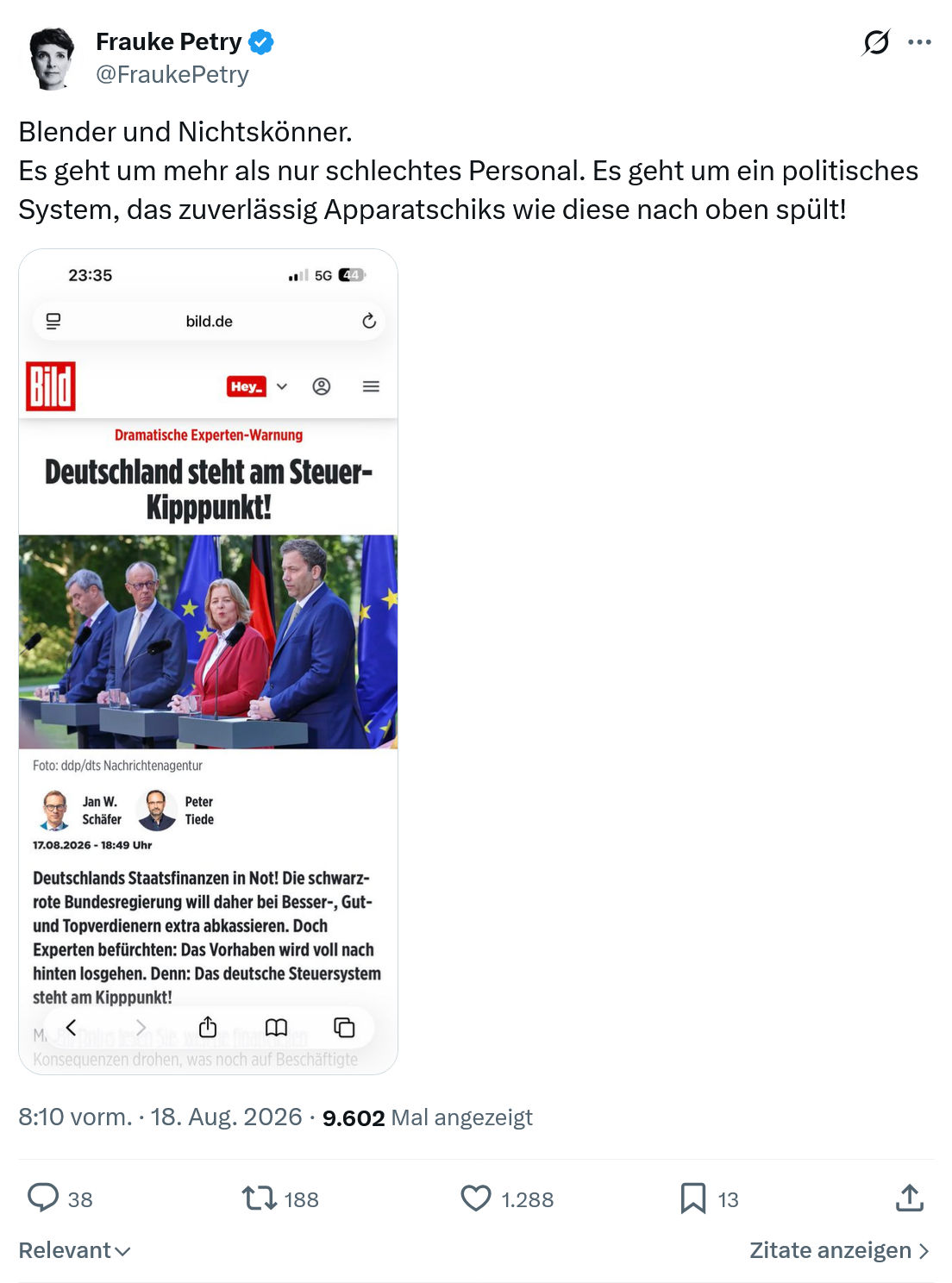 Frauke Petry: Blender und Nichtskönner...