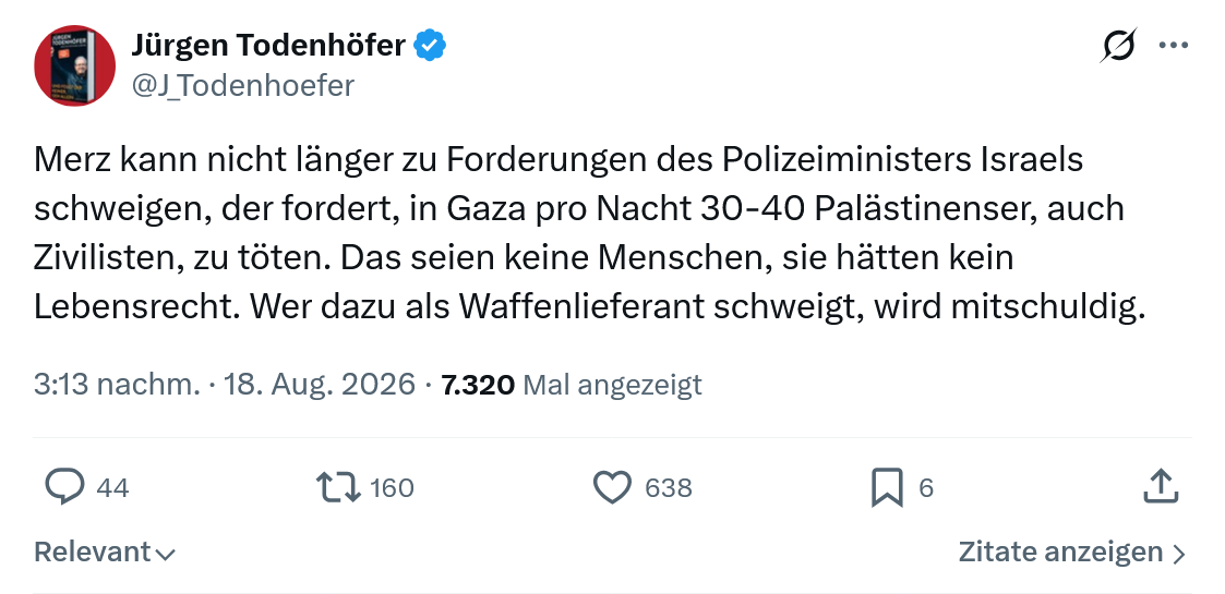 Jürgen Todenhöfer: Merz kann nicht länger...