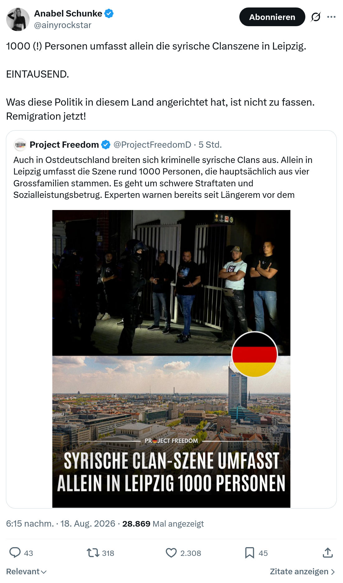 Anabel Schunke: 1000 (!) Personen umfasst...