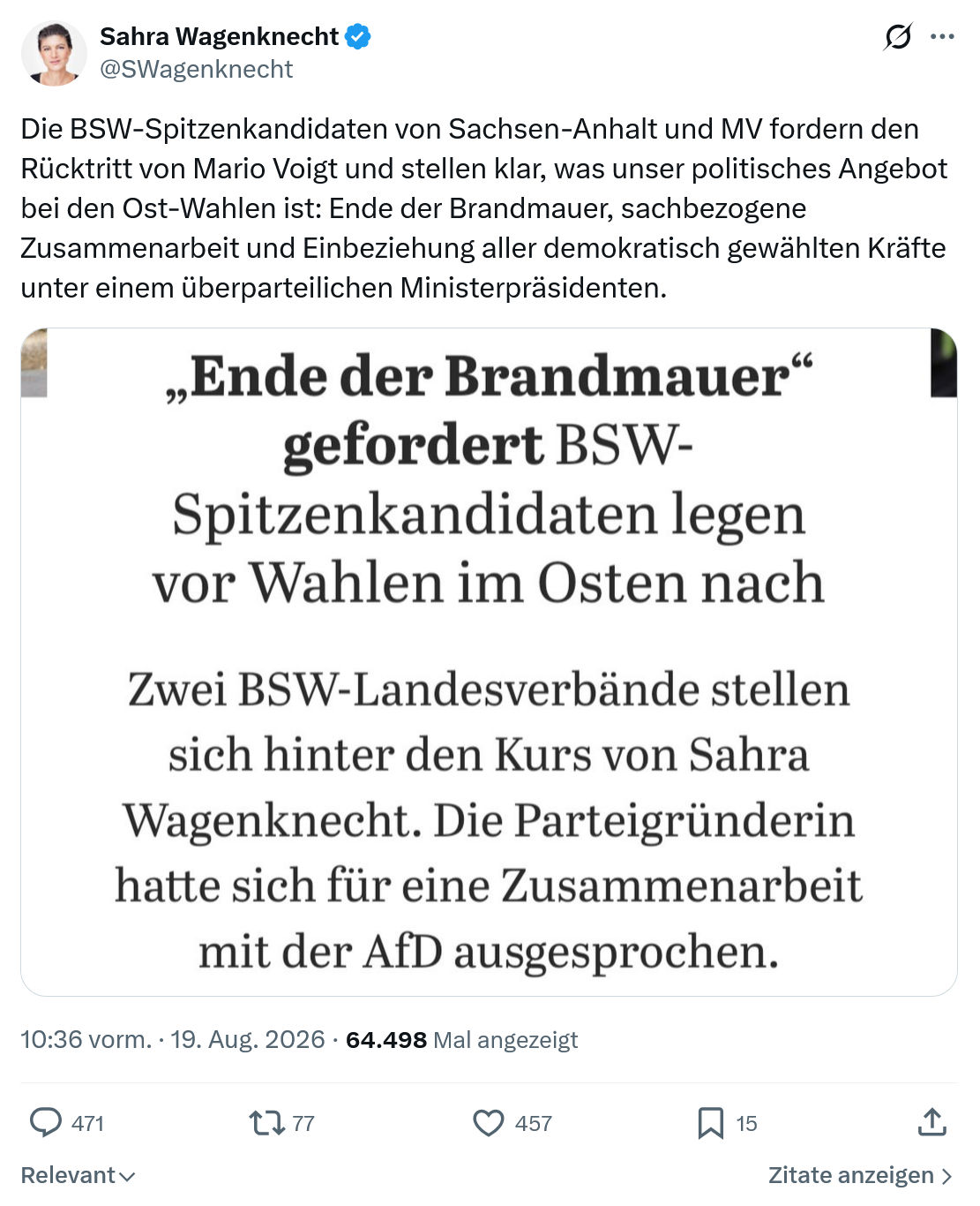 Sahra Wagenknecht: Die BSW-Spitzenkandidaten...