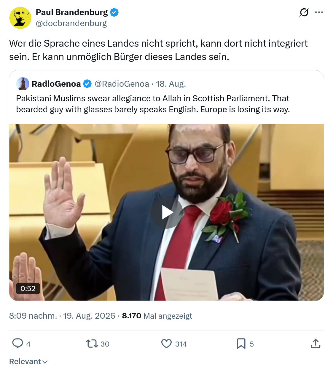 Paul Brandenburg: Wer die Sprache eines Landes...