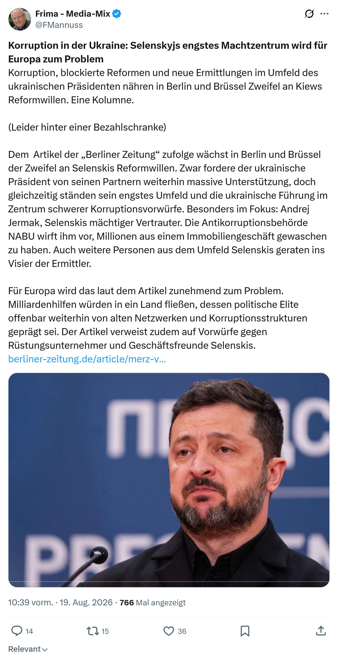 Friedrich Mannus: Korruption in der Ukraine...