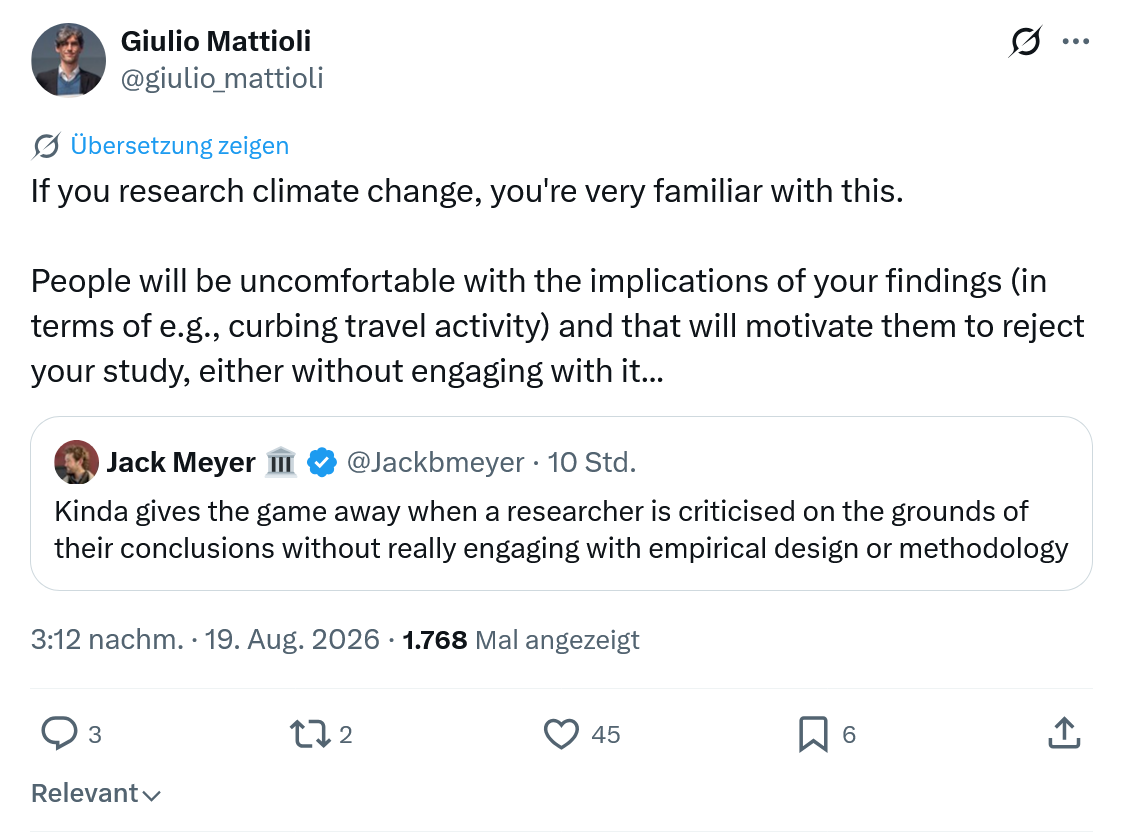 Giulio Mattioli: If you research climate change...