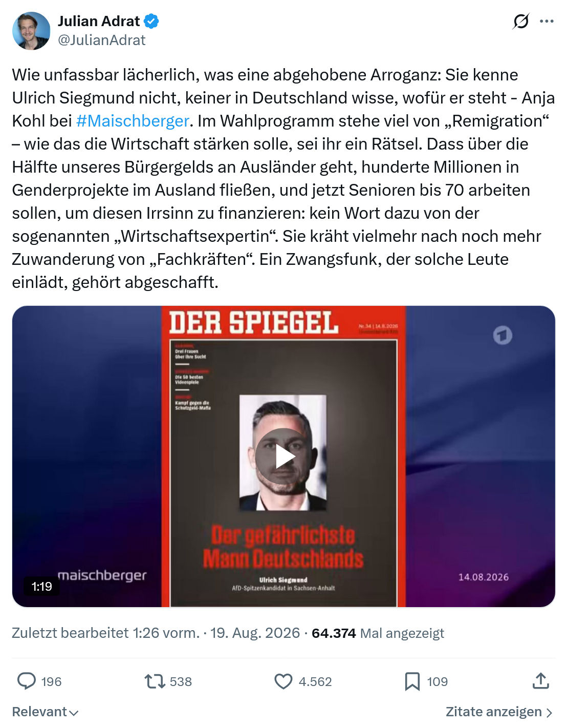 Julian Adrat: Wie unfassbar lächerlich...