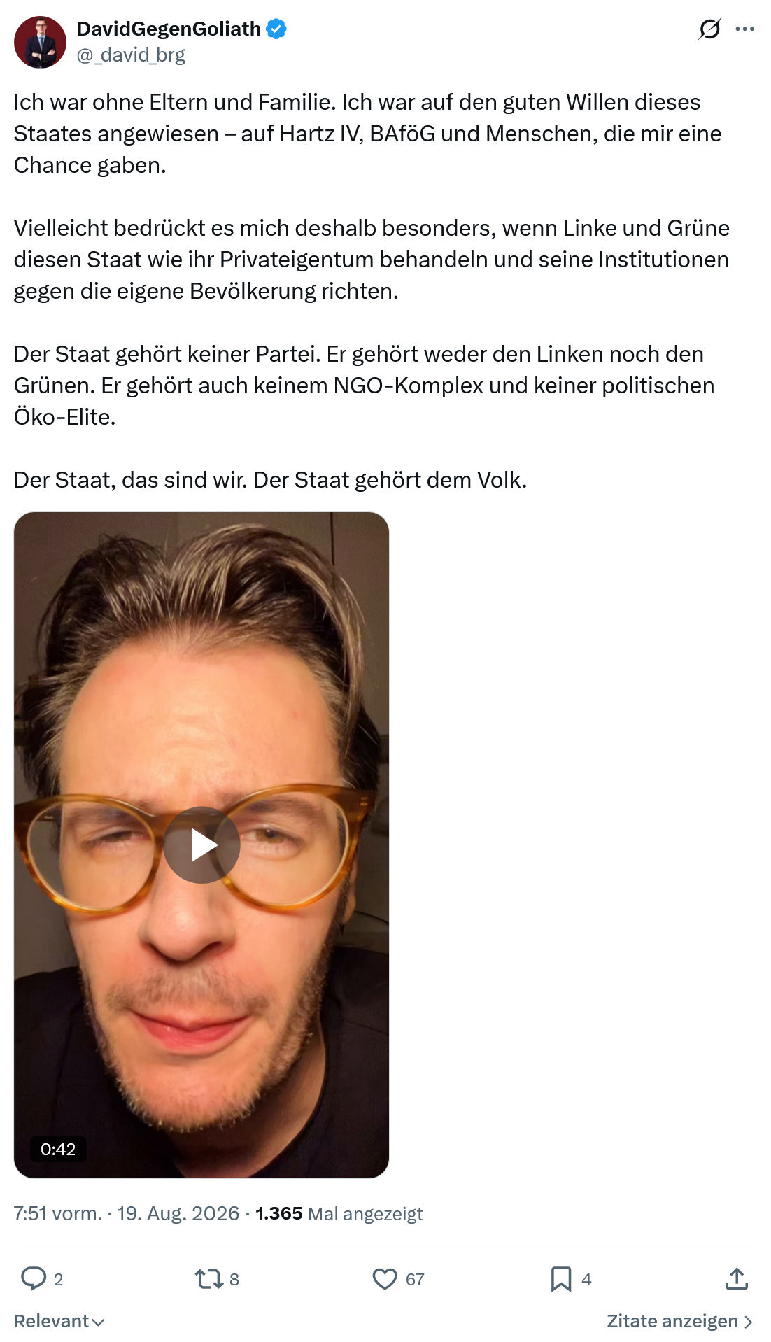 David Gegen Goliath: Ich war ohne Eltern und Familie...