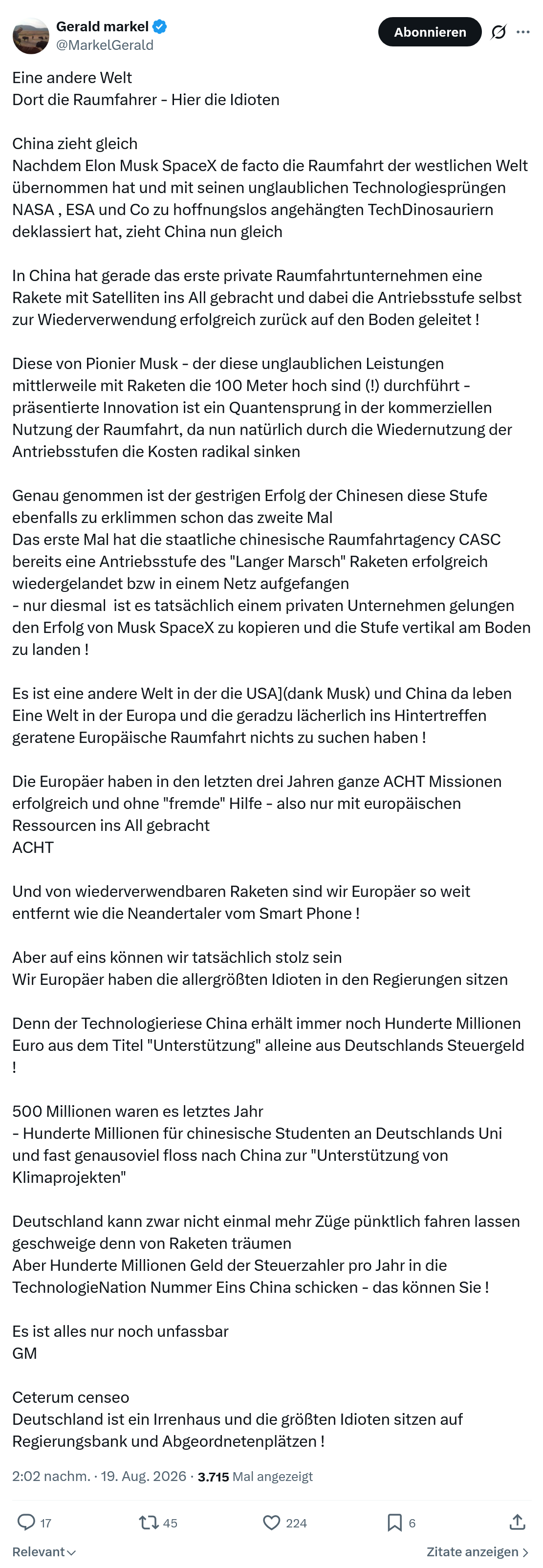 Gerald Markel: Eine andere Welt...